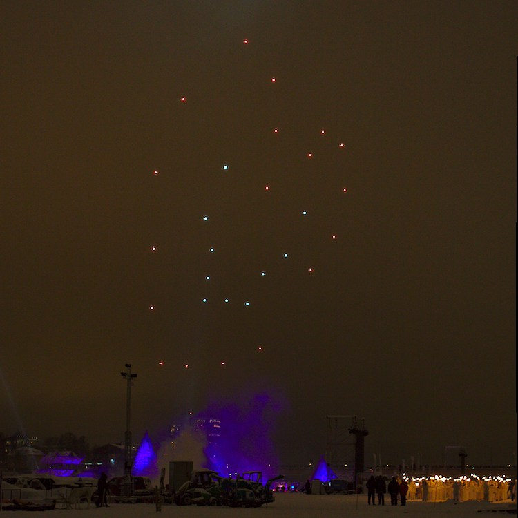 Umeå 2014 logo in the sky